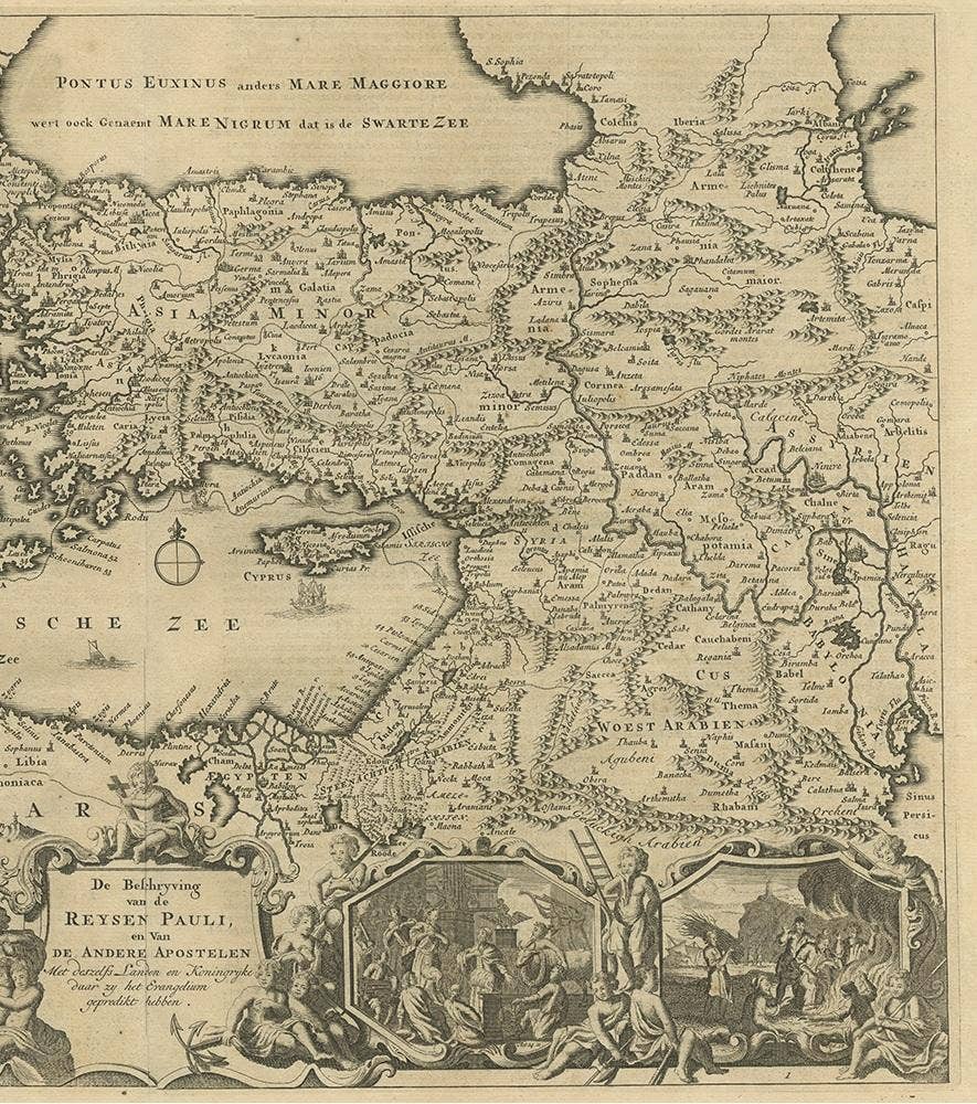 Antique Map Eastern Mediterranean by D. Stoopendaal 'circa 1710'