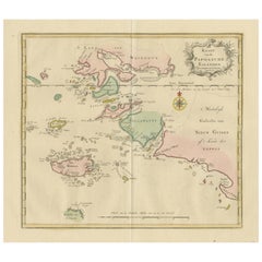 Carte ancienne qui s'étend des îles Spice à l'ouest de la Papouasie-Nouvelle-Guinée