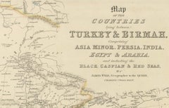 Antique Map Featuring Turkey, Persia, India, Egypt & Arabia by James Wyld, 1839