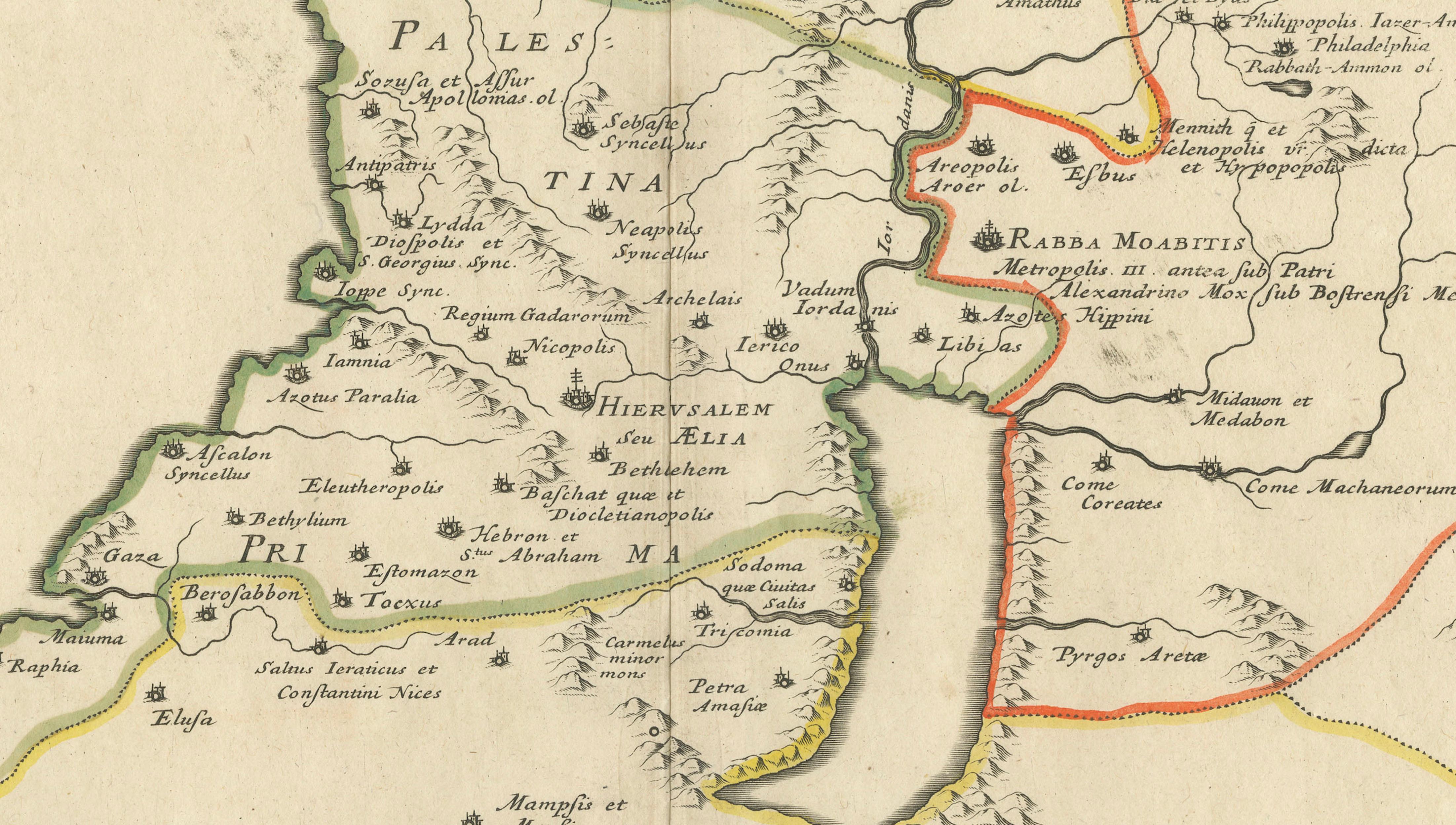 Antique Map Holy Land & Jerusalem — Patriarchatus Hierosolymitani, c1652