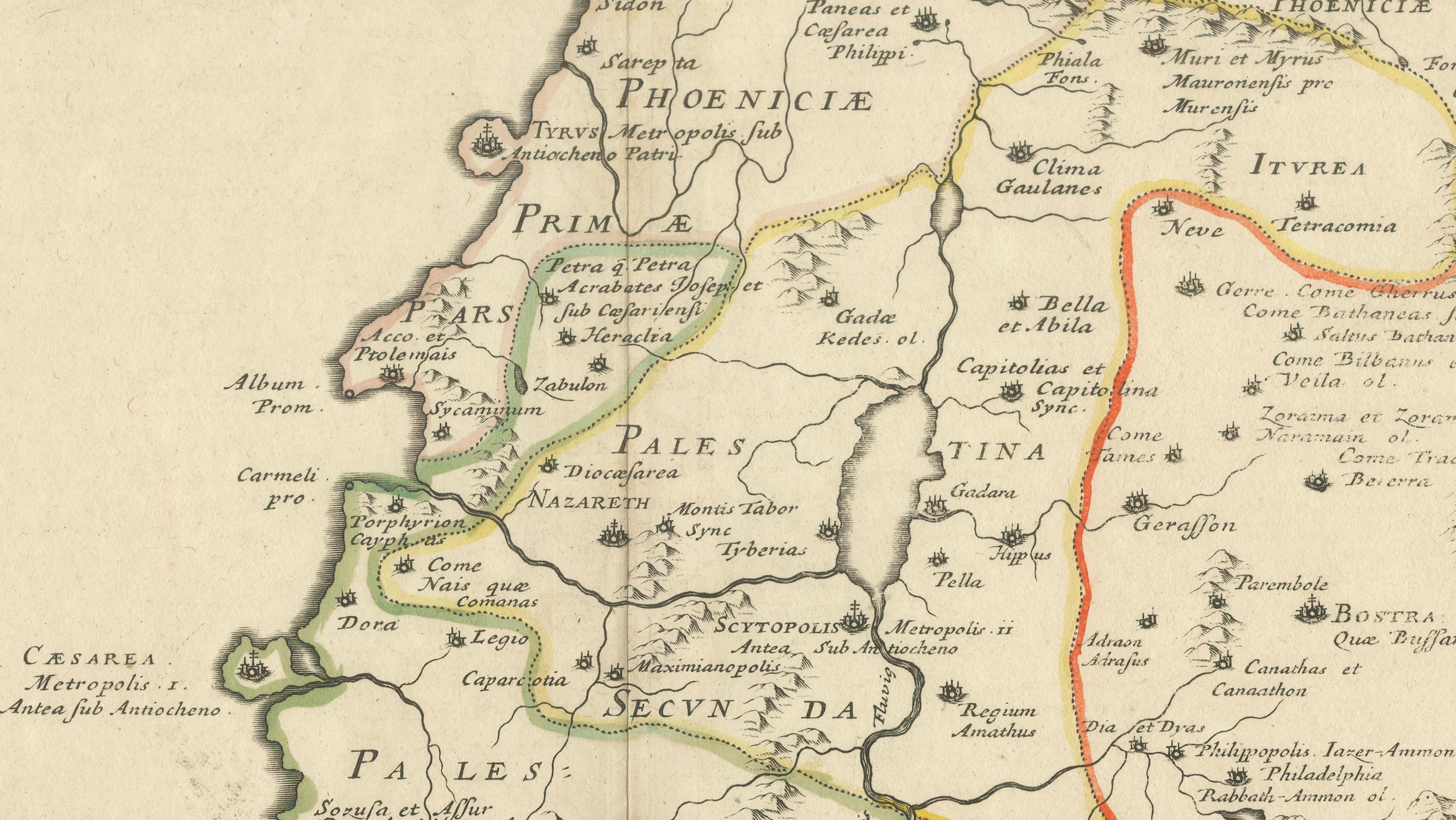 Antique Map Holy Land & Jerusalem — Patriarchatus Hierosolymitani, c1652