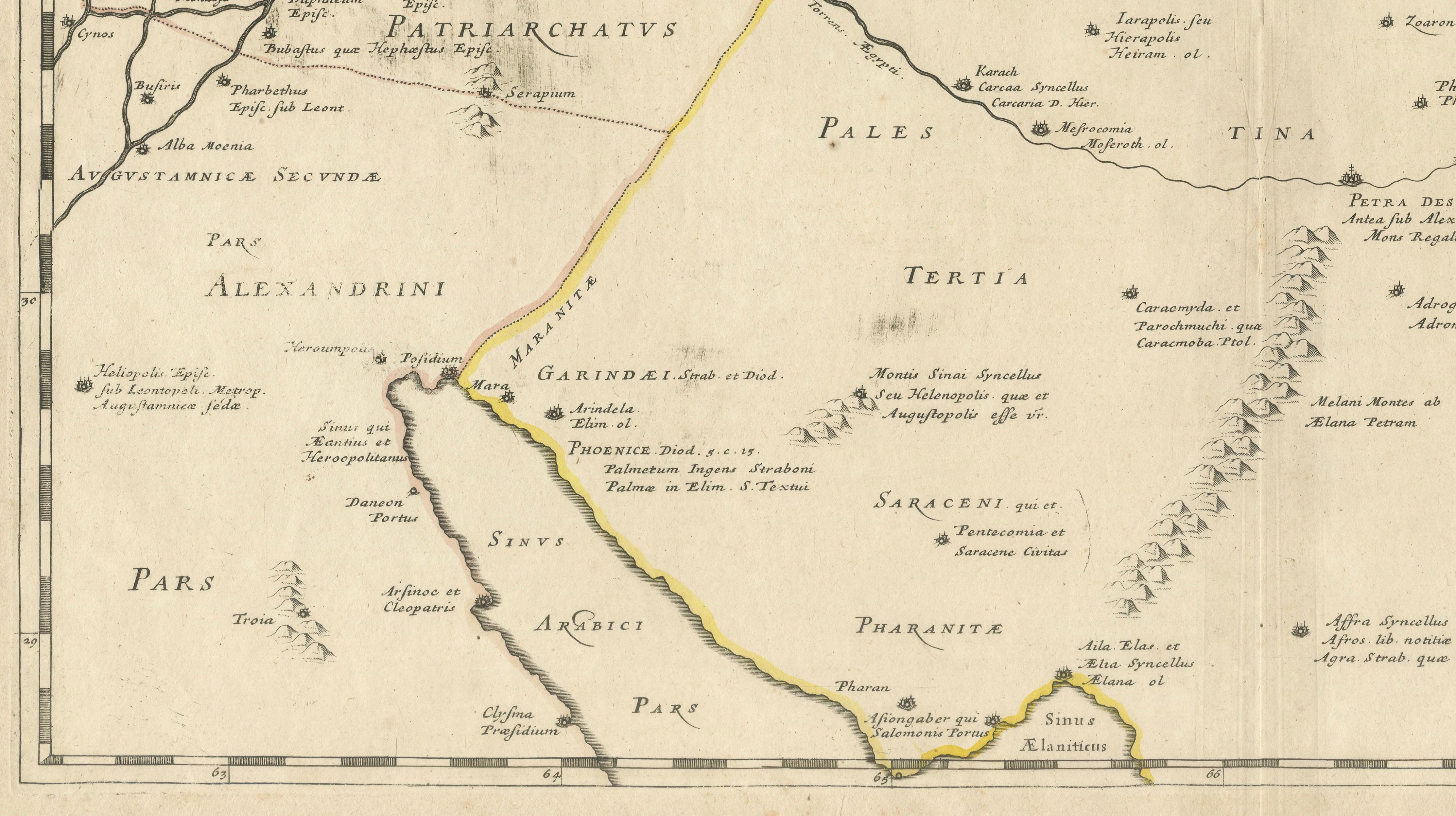 Antique Map Holy Land & Jerusalem — Patriarchatus Hierosolymitani, c1652