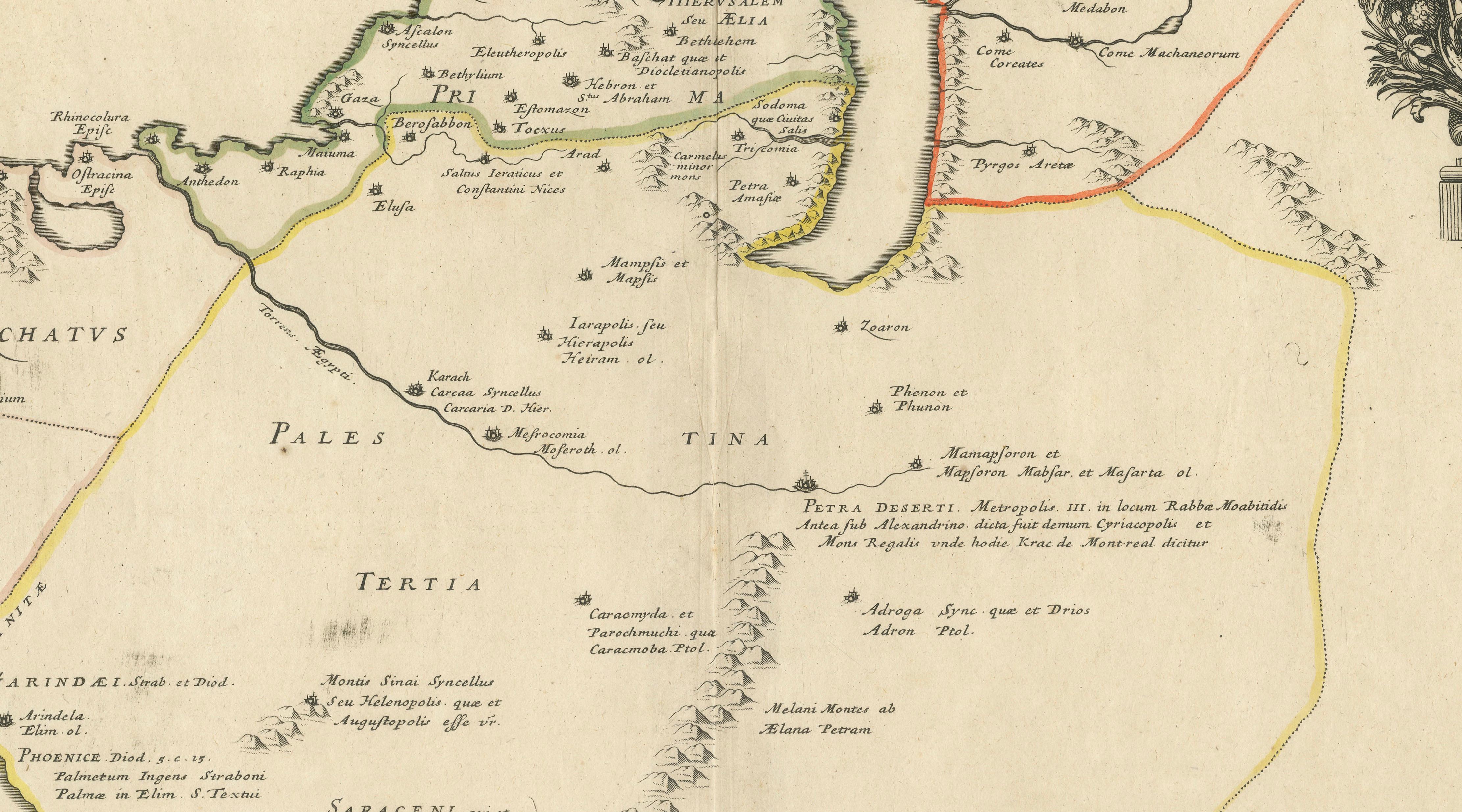 Antique Map Holy Land & Jerusalem — Patriarchatus Hierosolymitani, c1652