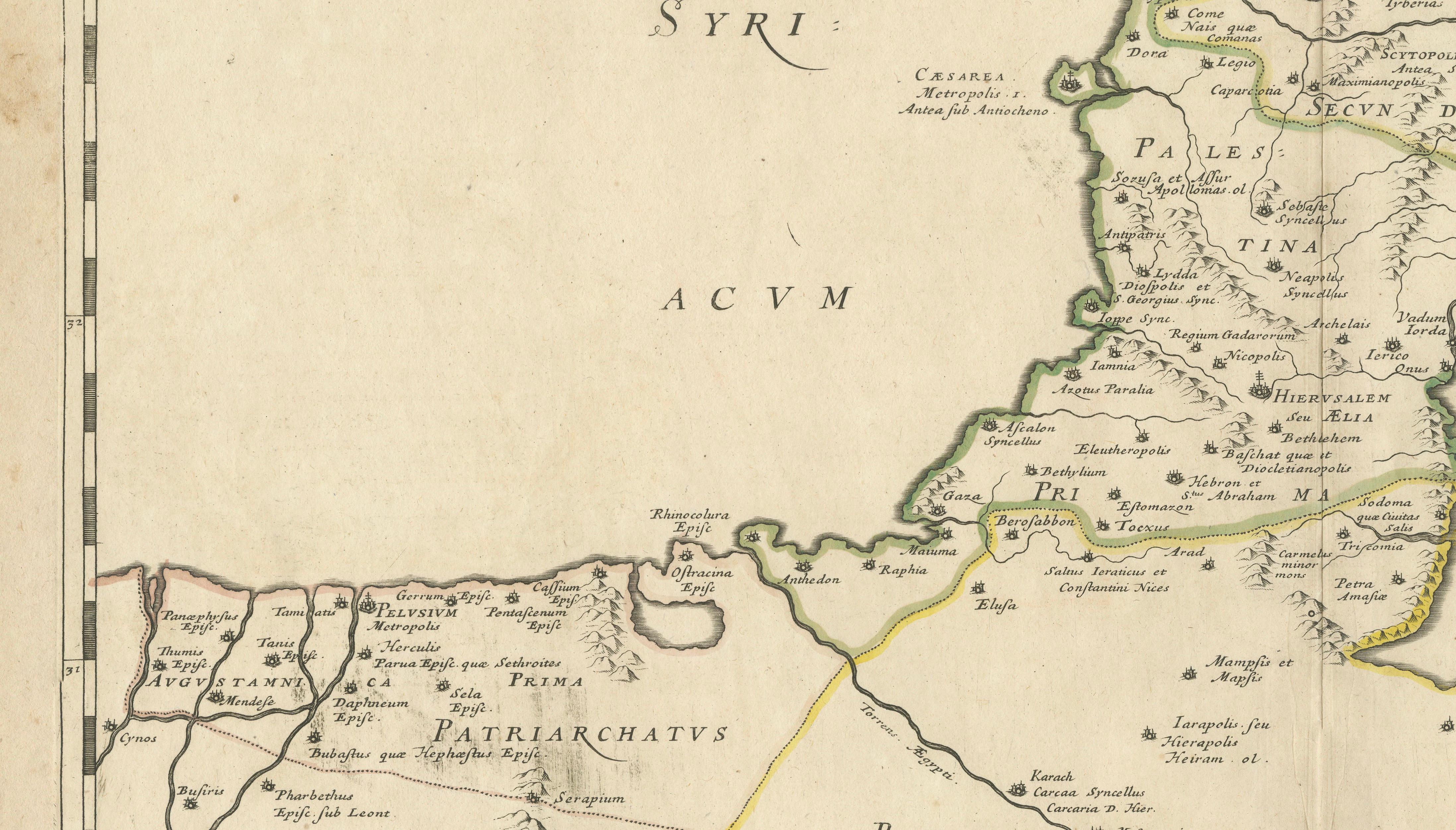 Antique Map Holy Land & Jerusalem — Patriarchatus Hierosolymitani, c1652