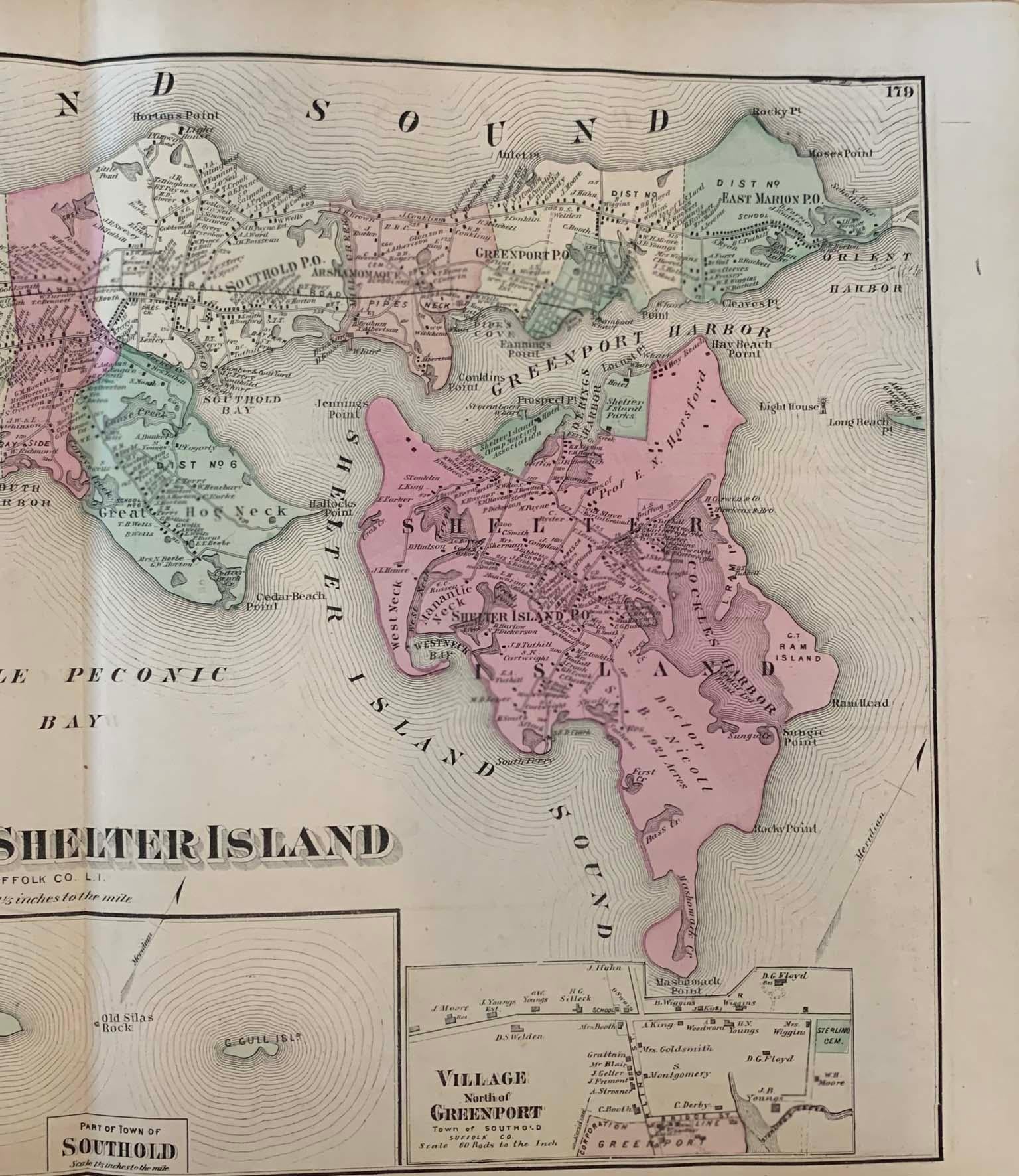 antique map of long island