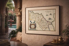 Antique Map Morocco Fez & Marrakesh, Blaeu Map, Hand-Colored c.1642