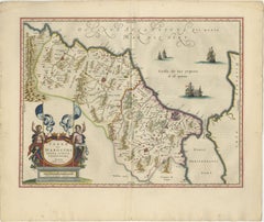 Antique Map Morocco Fez & Marrakesh, Blaeu Map, Hand-Colored c.1642