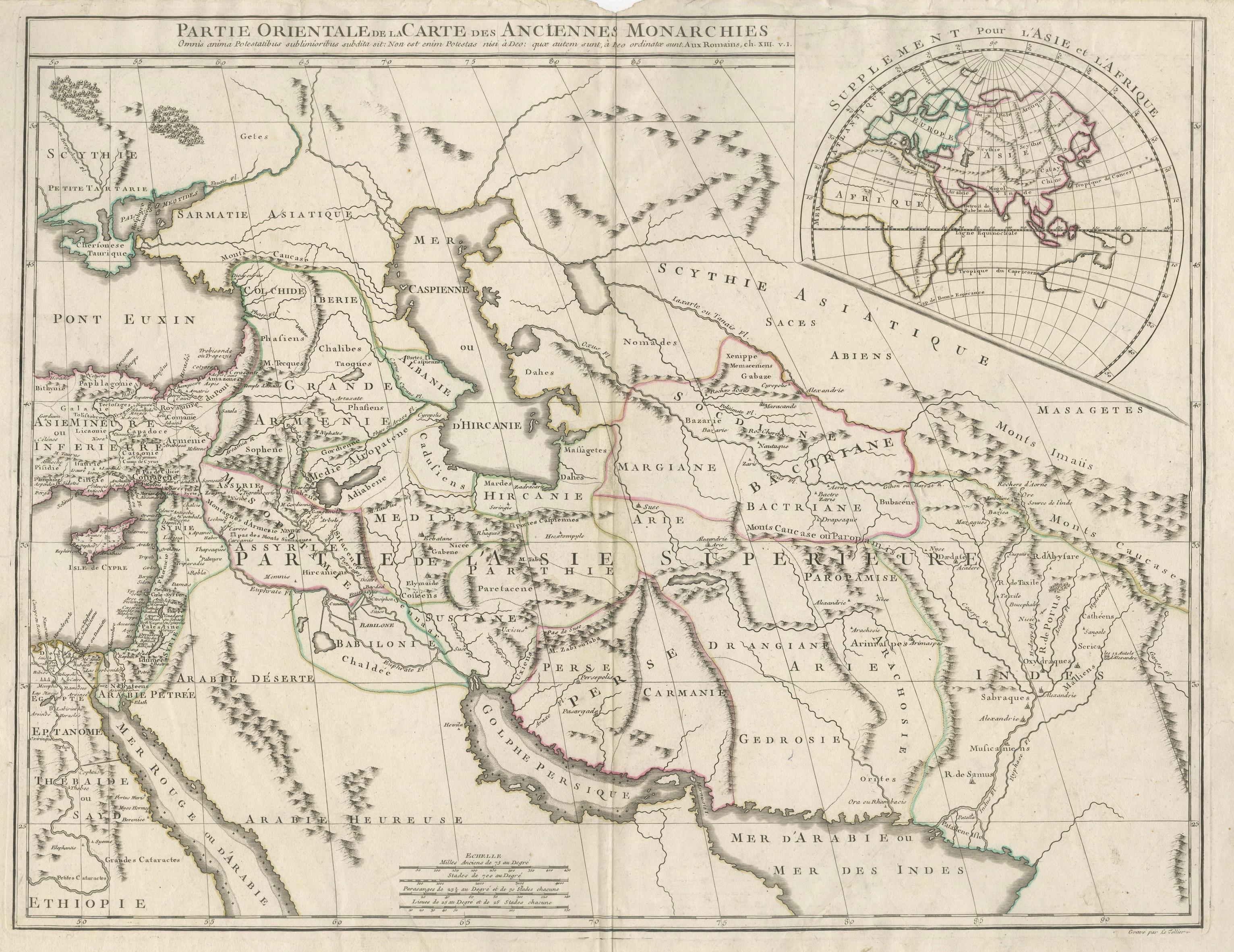 Antique Map Near East & Persia, Ancient Monarchies – Delamarche c.1795