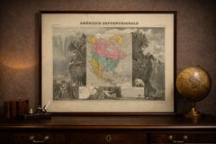 Antique Map North America, Texas Republic, Decorative Levasseur Atlas, c.1845