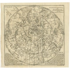 Antique Map of a Celestial Hemisphere by Van Dùren, 1749