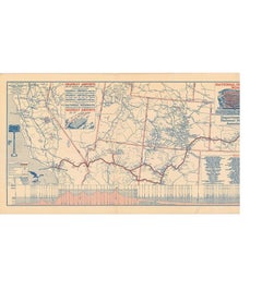 Antique Map of a Transcontinental Highway from Washington D.C. to Los Angeles