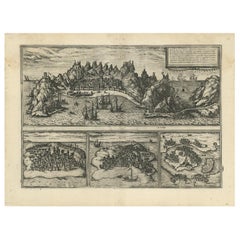 Antique Map of Aden, Mombasa, Kilwa and Sofala by Braun & Hogenberg, circa 1575