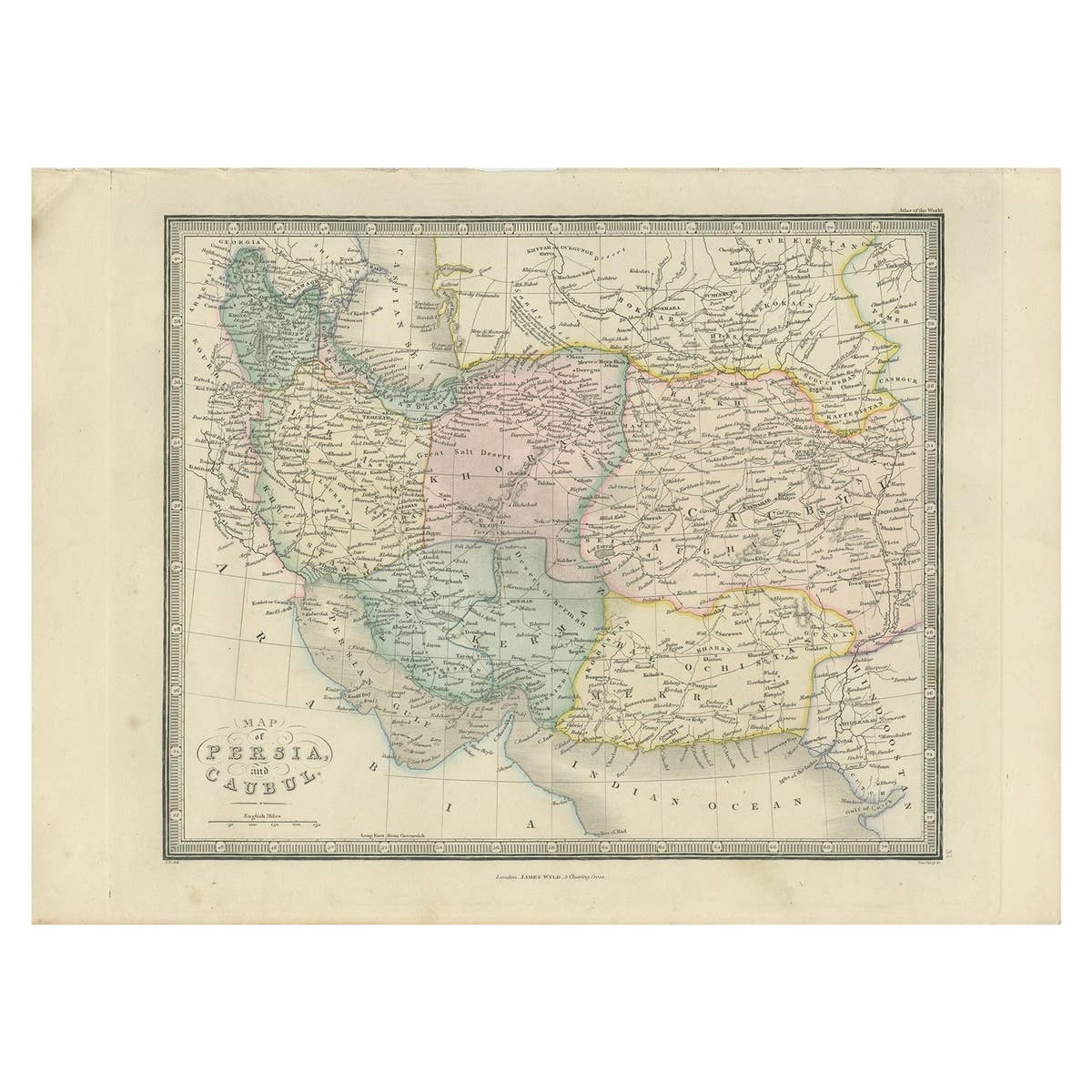 Antique Map of Afghanistan and Surroundings, '1845'