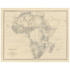 Carte ancienne de l'Afrique par A.K. Johnston:: 1865