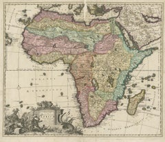 Mapa original antiguo de África hecho a mano por Allard "1697