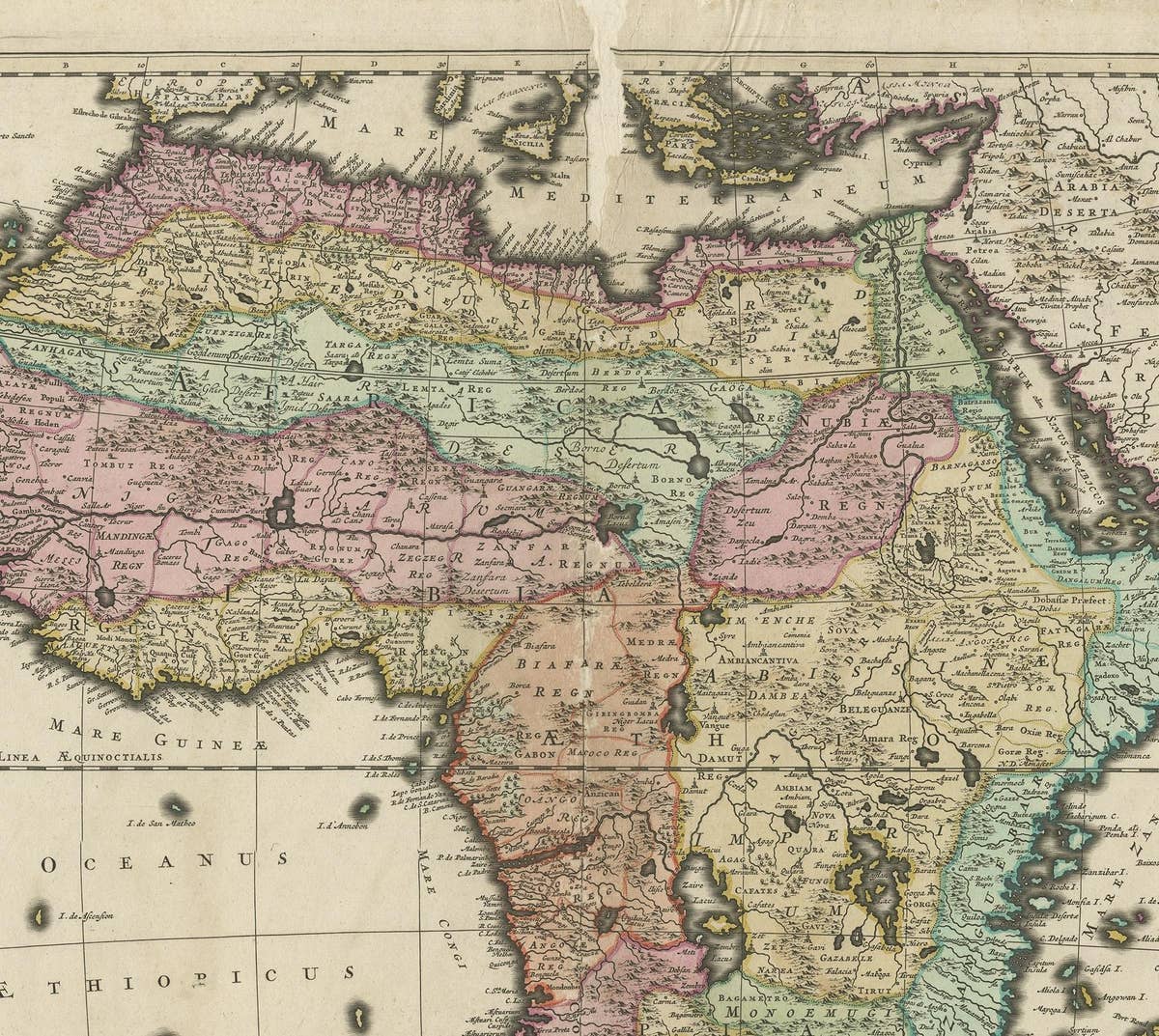 Original Antique Hand- Map of Africa by Allard '1697'