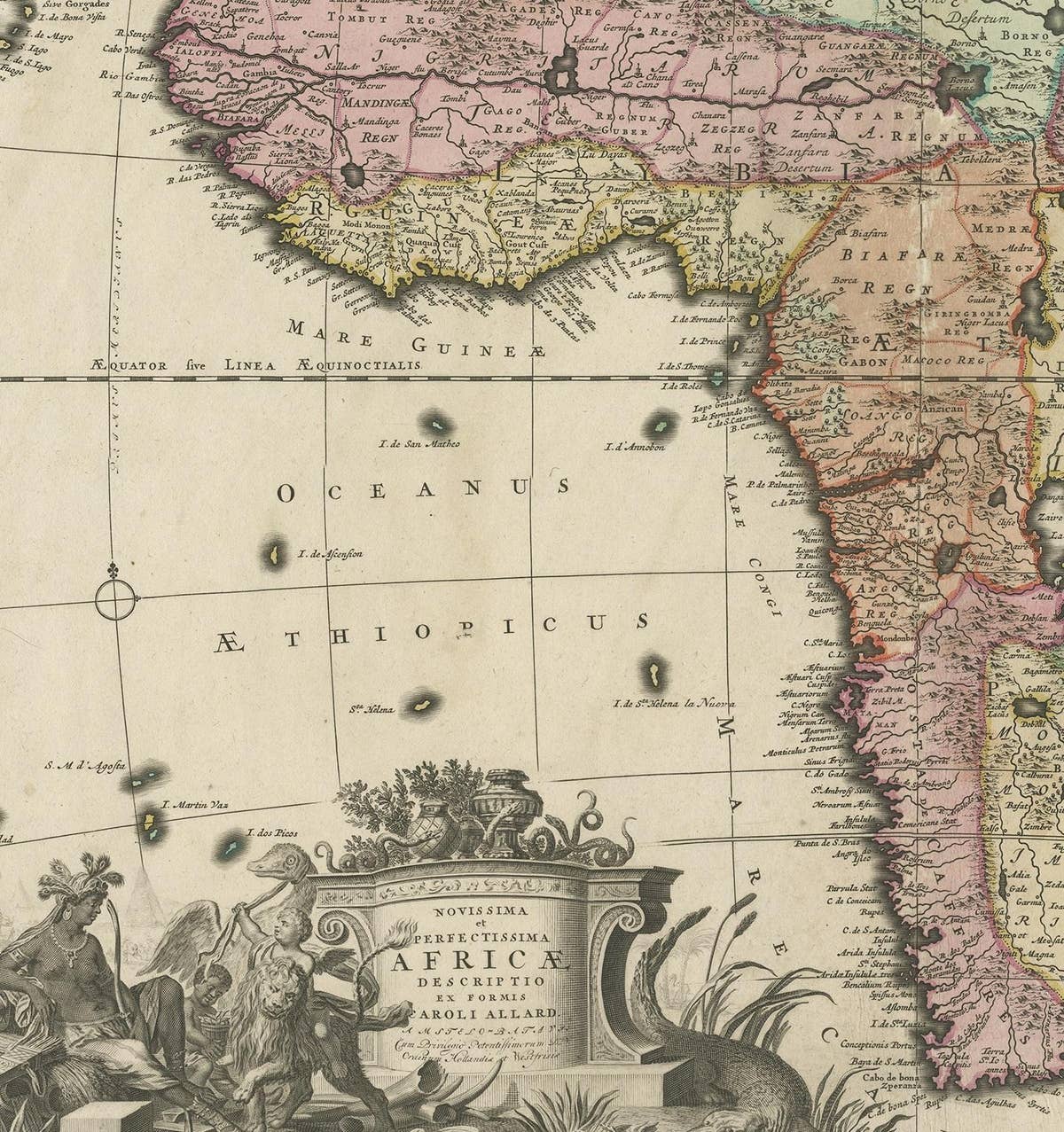 Original Antique Hand- Map of Africa by Allard '1697'