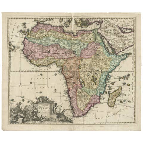 Original Antique Hand- Map of Africa by Allard '1697'
