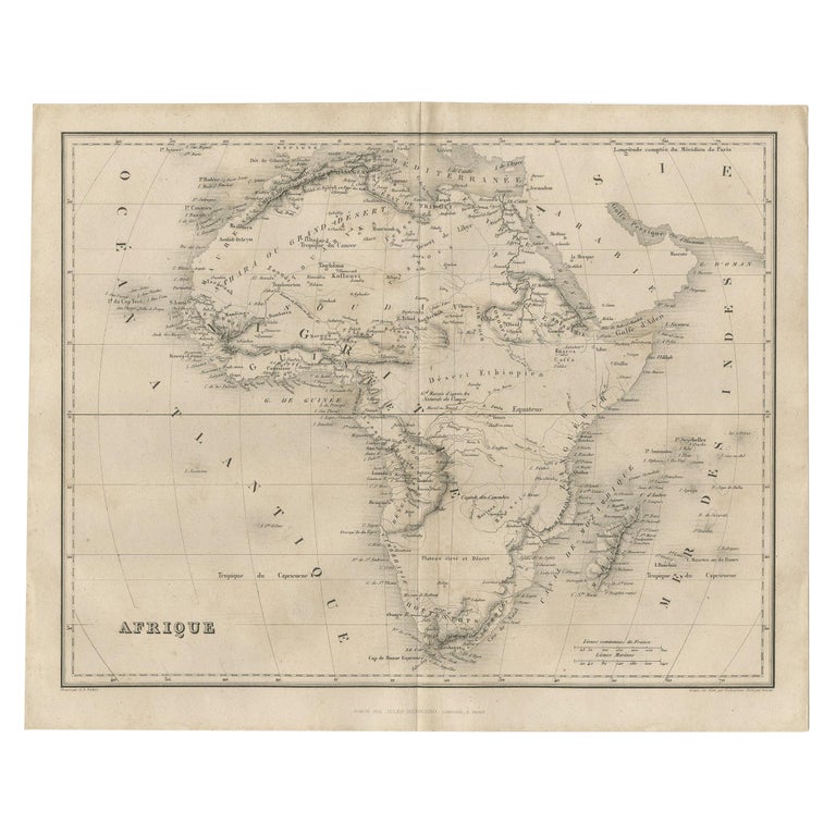 Antique Map of Africa by Balbi '1847' at 1stDibs