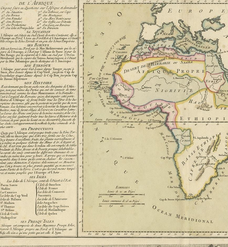 Antique Map of Africa by Claude Buy de Mornas '1761' In Good Condition For Sale In Langweer, NL
