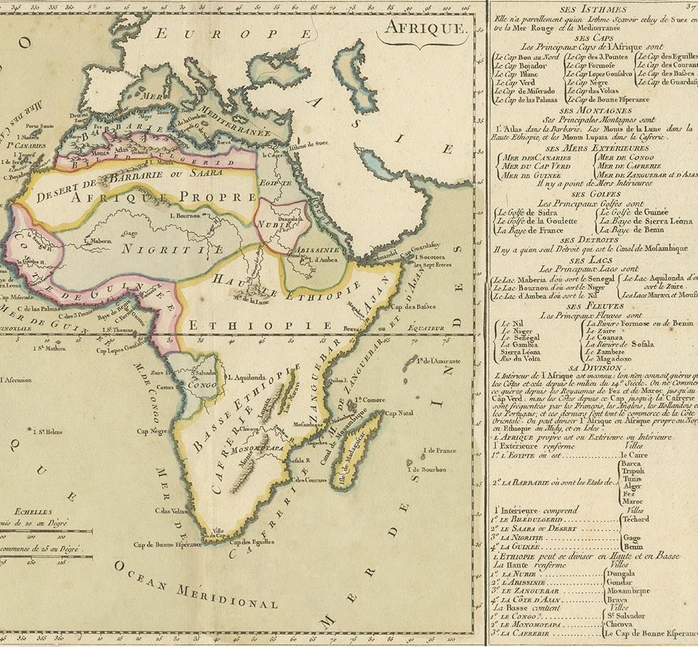 18th Century Antique Map of Africa by Claude Buy de Mornas '1761' For Sale