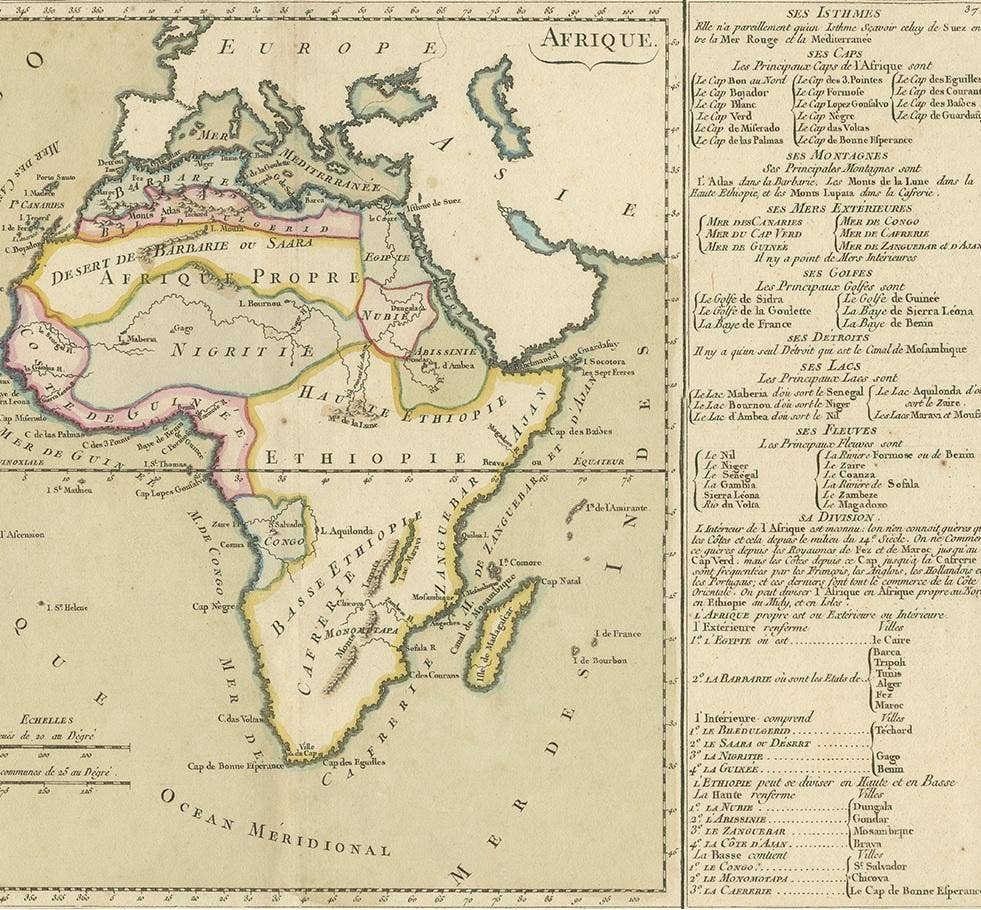 Antique Map of Africa by Claude Buy de Mornas '1761'
