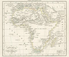 Mapa antiguo de África por Dufour, hacia 1834