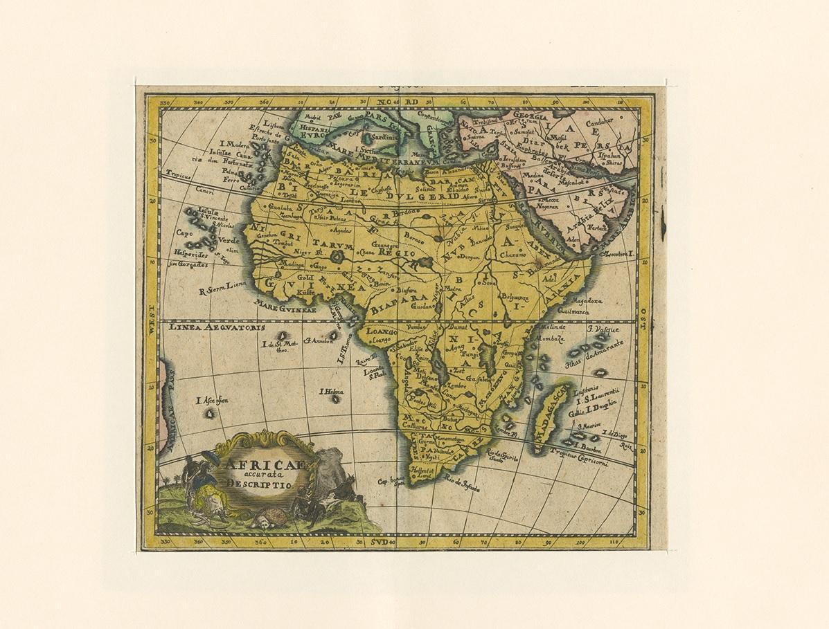 Antique Map of Africa by Hederichs 'circa 1740' In Good Condition In Langweer, NL