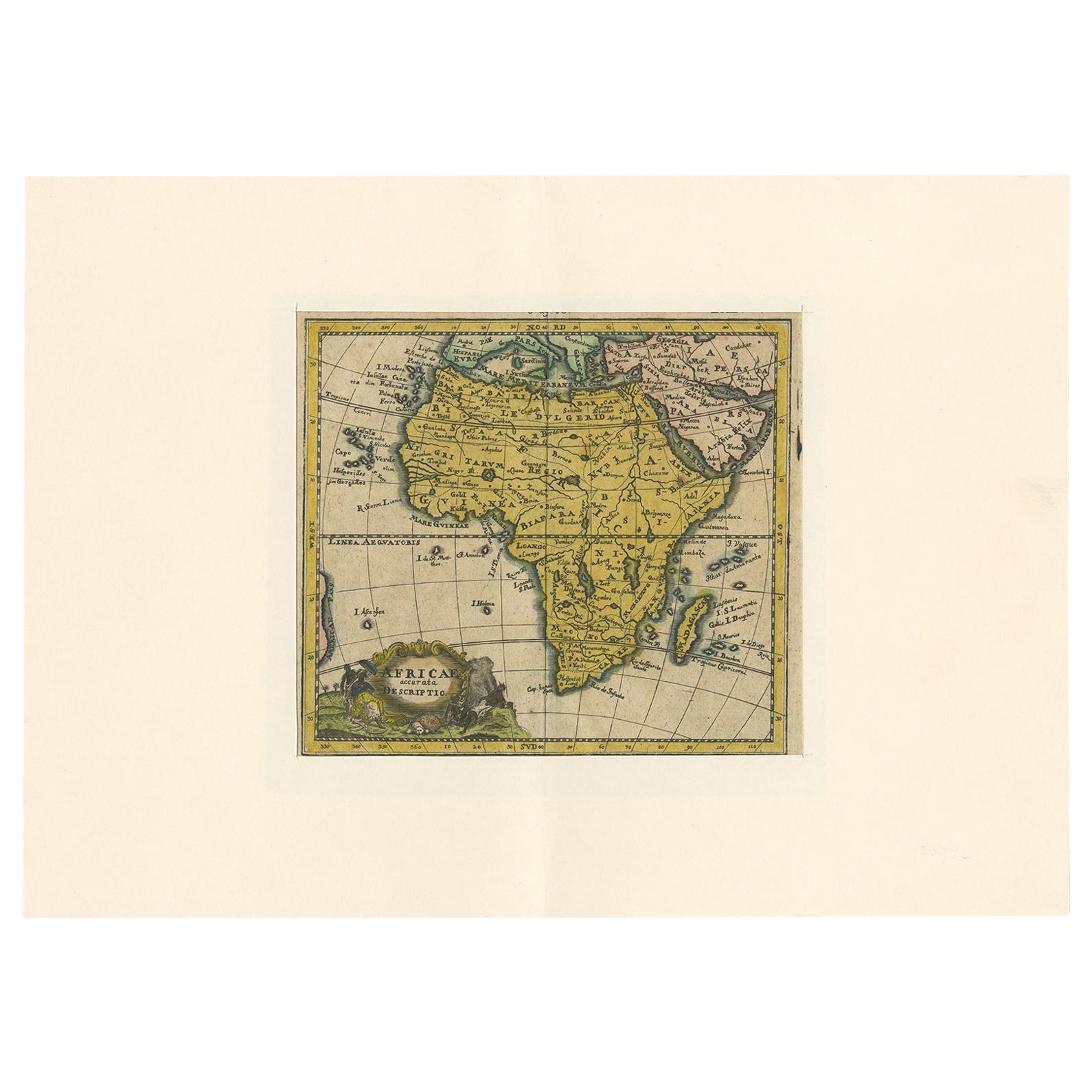 Antique Map of Africa by Hederichs 'circa 1740'