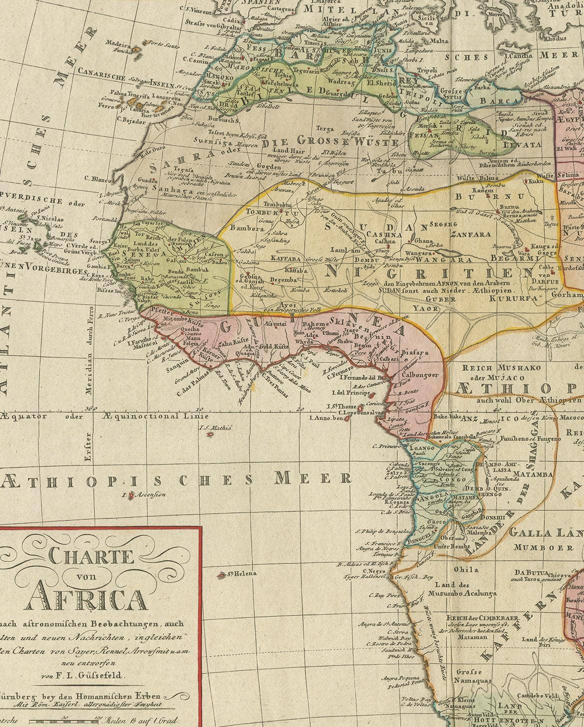 Antique Map of Africa by Homann Heirs, '1804'