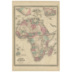 Antique Map of Africa by Johnson, '1872'