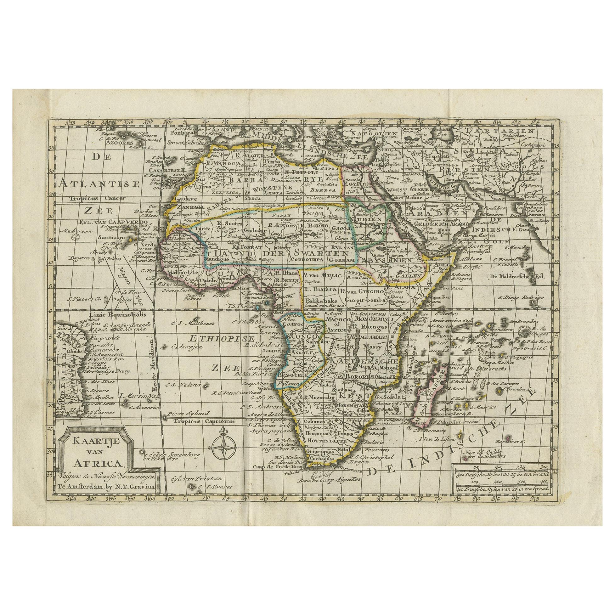 Antique Map of Africa by Keizer & de Lat, 1788 For Sale