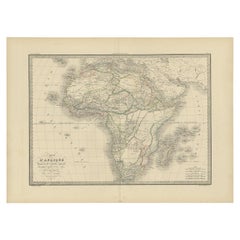 Antike Karte von Afrika von Lapie:: 1842
