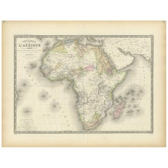 Antique Map of Africa by Levasseur '1875'