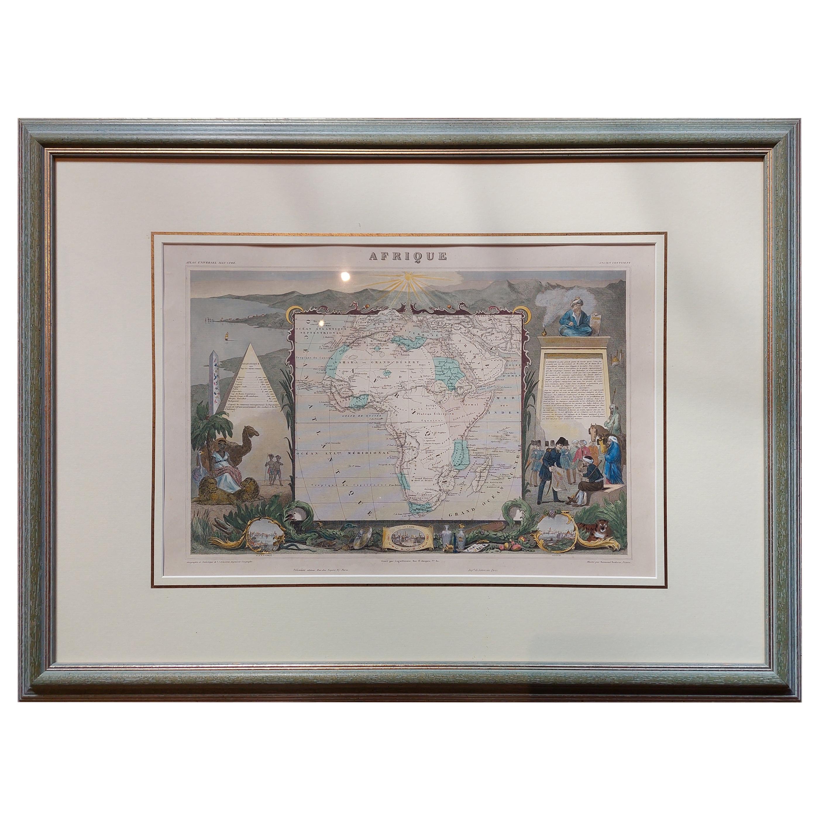 Antique Map of Africa by Levasseur 'c.1840' For Sale