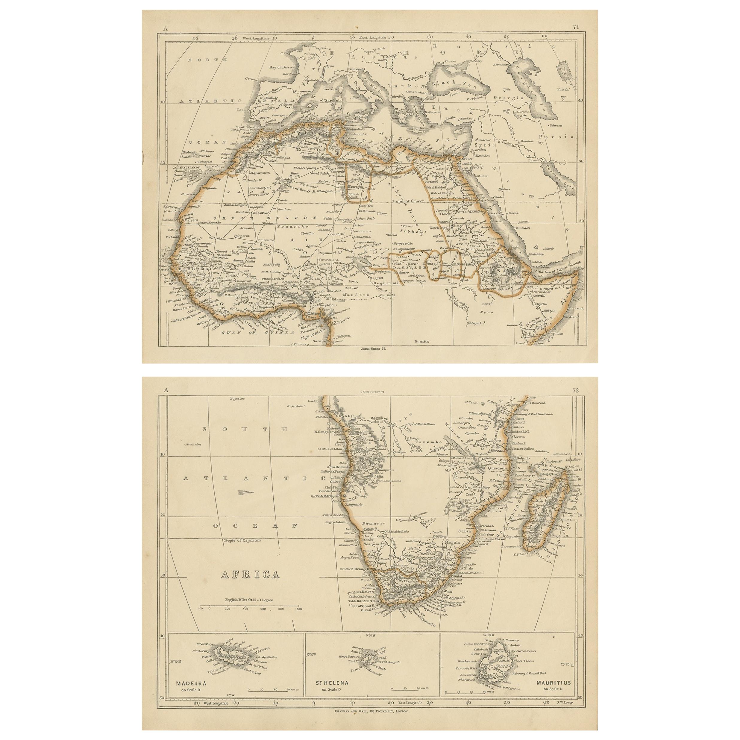 Antique Map of Africa by Lowry, 1852