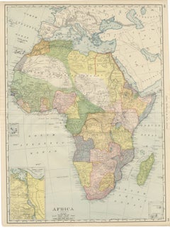 Antique Map of Africa, Colonial Partition, Rand McNally, 1899