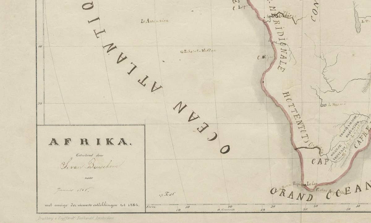 Original Antique Map of Africa
