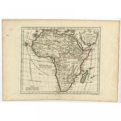 Antique Map of Africa with French Cartouche and Scale, c.1780