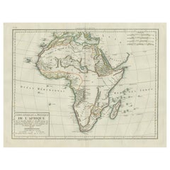 Mappa antica dell'Africa con le catene montuose e altri dettagli