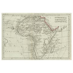 Mapa antiguo de África con corrientes oceánicas y otros detalles, C.1780