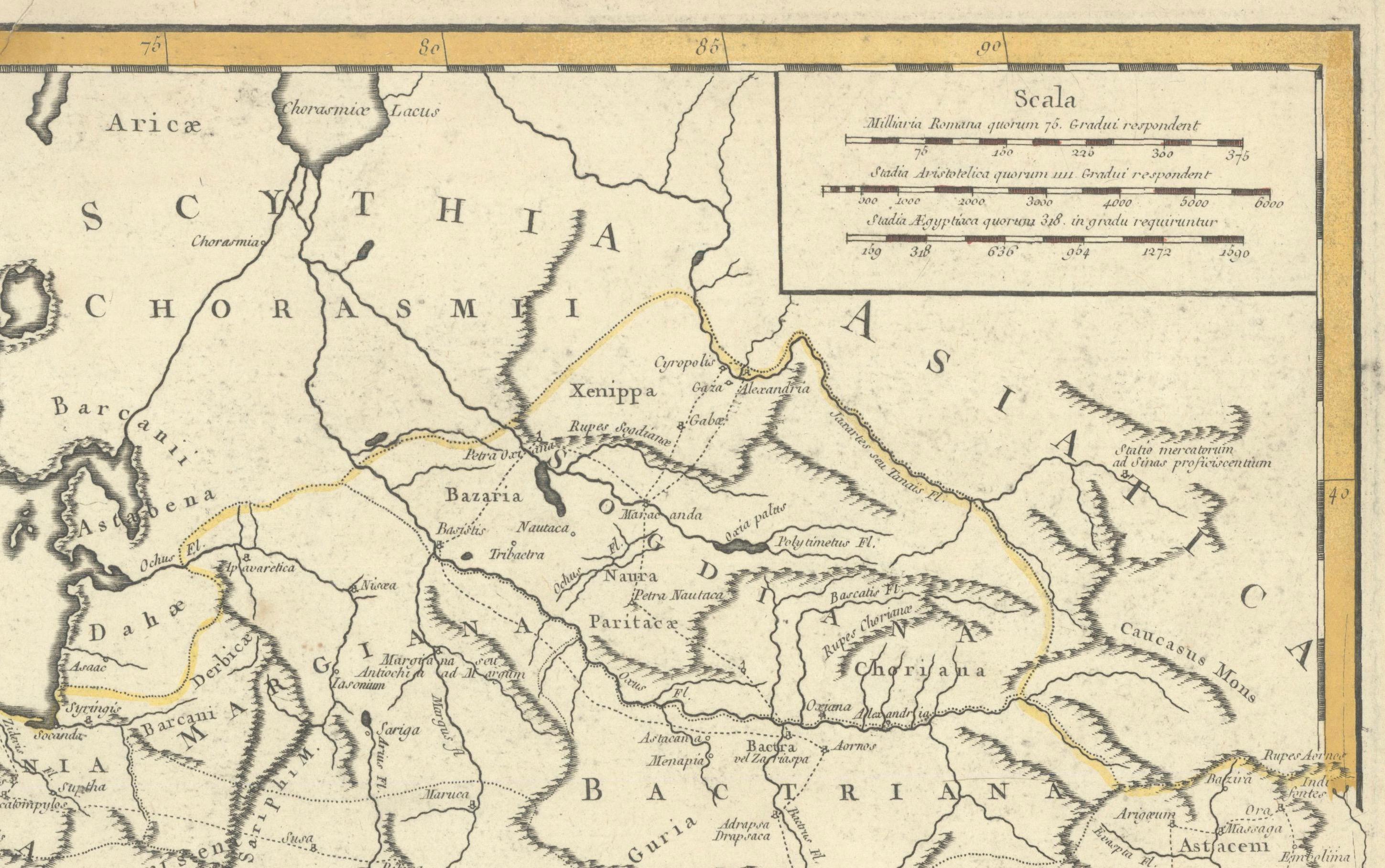 Antike Karte des Reiches und der Feldzüge von Alexander dem Großen, de Vaugondy, 1753 (Europäisch) im Angebot