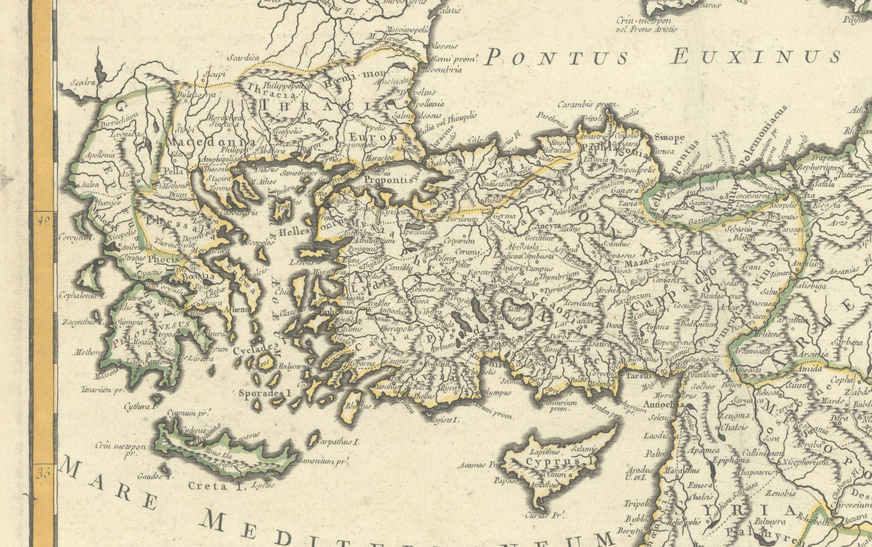 Antike Karte des Reiches und der Feldzüge von Alexander dem Großen, de Vaugondy, 1753 im Angebot 1