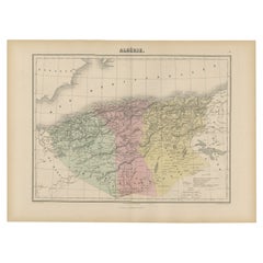 Antique Map of Algeria, 1880
