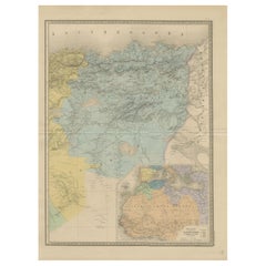 Mapa antiguo de Argelia, Túnez y Tripolitania - Andriveau-Goujon, París 1865
