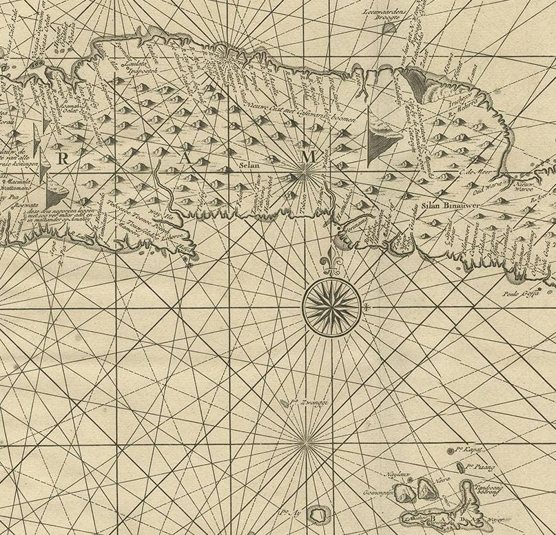 Antique Map of Ambon and Surroundings by Valentijn '1726'