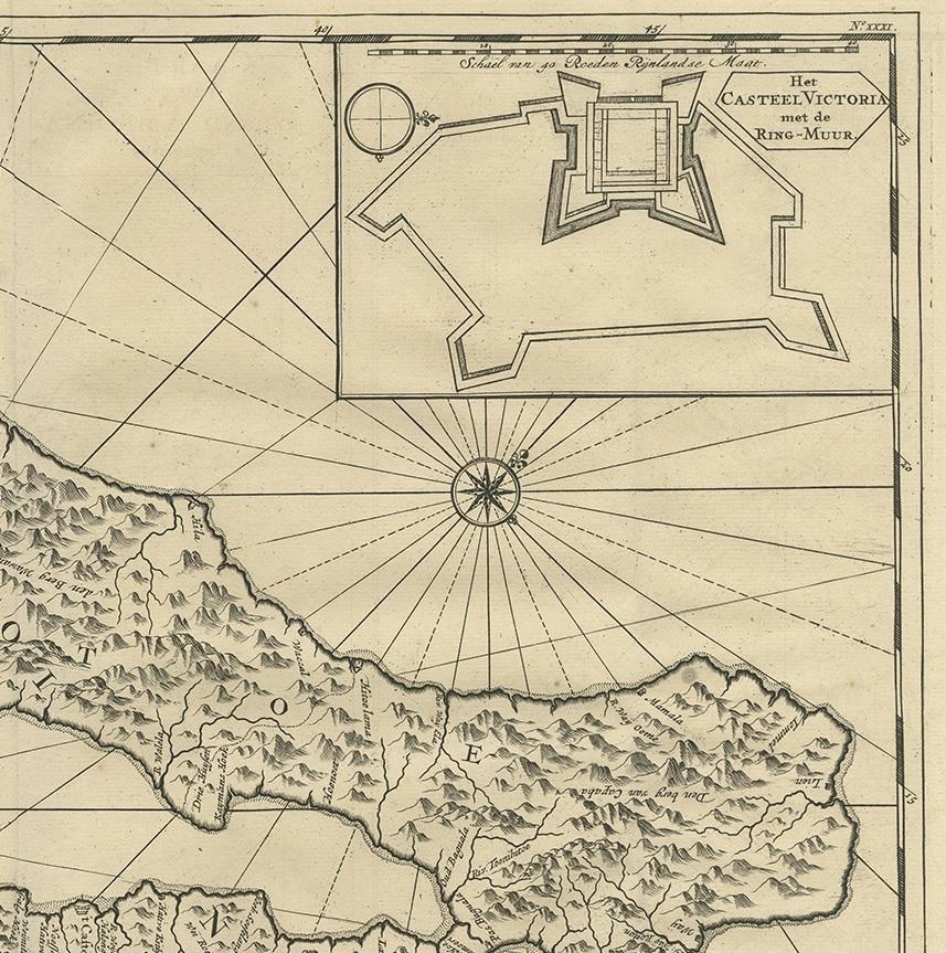 Antike Karte der Ambon-Insel von Valentijn, 1726 (Niederländisch) im Angebot