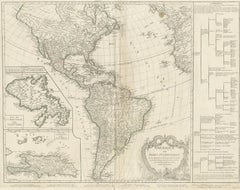 Antique Map of the Americas and West Indies by Robert de Vaugondy, 1778