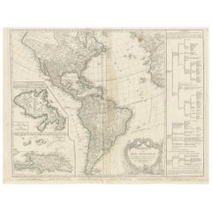 Antique Map of America by Vaugondy, 1778