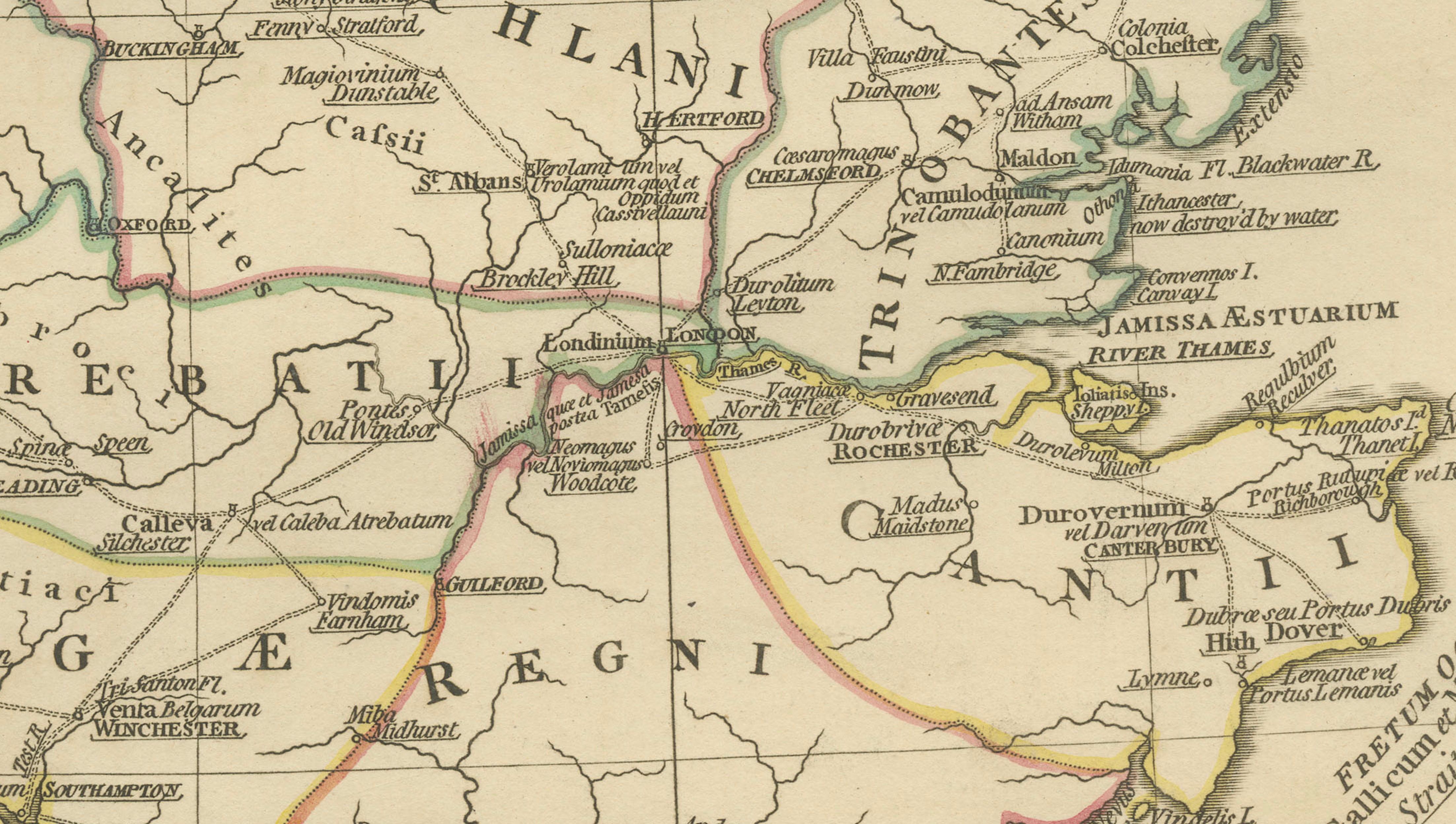 Antique Map of Ancient Britain – Roman England, Wales & Scotland, c.1818